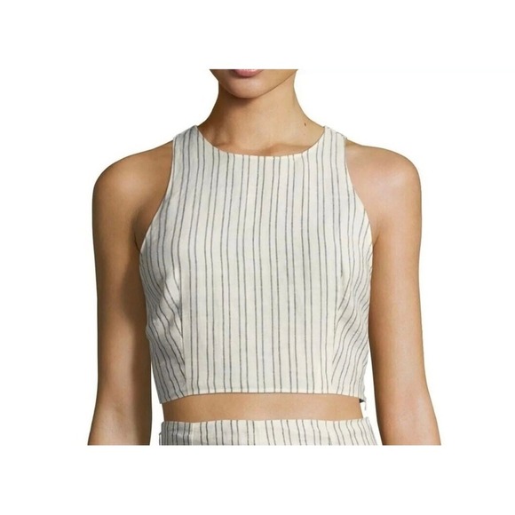 Theory Striped Sleeveless Crop Top -Size S - Picture 1 of 5